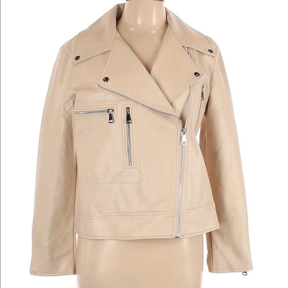 Elizabeth and James Cream Moto Jacket - L - Picture 2 of 10